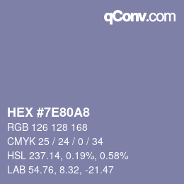 Color code: HEX #7E80A8 | qconv.com