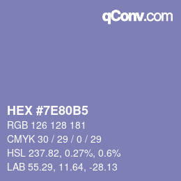 颜色代码: HEX #7E80B5 | qconv.com