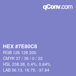 Color code: HEX #7E80C8 | qconv.com