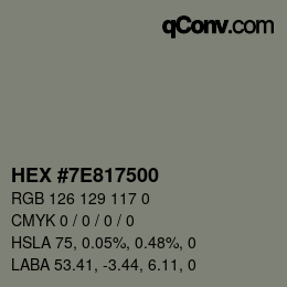 Color code: HEX #7E817500 | qconv.com