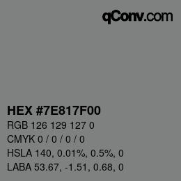 Color code: HEX #7E817F00 | qconv.com