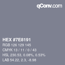 Código de color: HEX #7E8191 | qconv.com