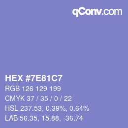 Color code: HEX #7E81C7 | qconv.com