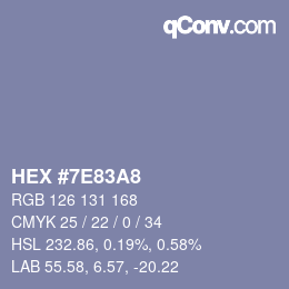 Color code: HEX #7E83A8 | qconv.com