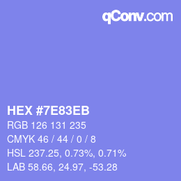 Color code: HEX #7E83EB | qconv.com