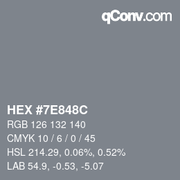 Código de color: HEX #7E848C | qconv.com