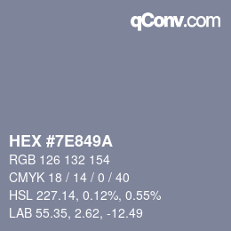 Color code: HEX #7e849a | qconv.com