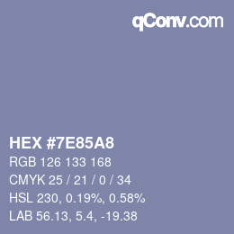 Color code: HEX #7E85A8 | qconv.com