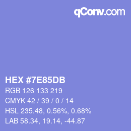 Color code: HEX #7E85DB | qconv.com