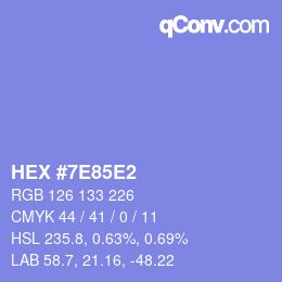 Color code: HEX #7E85E2 | qconv.com