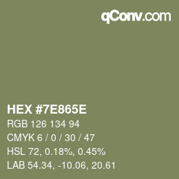 Color code: HEX #7E865E | qconv.com