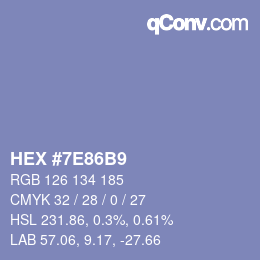Color code: HEX #7E86B9 | qconv.com