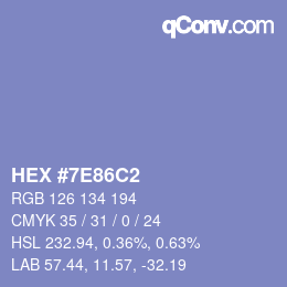 Color code: HEX #7E86C2 | qconv.com