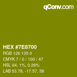 颜色代码: HEX #7E8700 | qconv.com