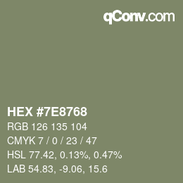 Color code: HEX #7E8768 | qconv.com