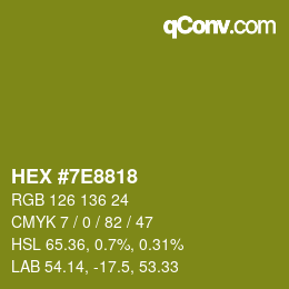 Color code: HEX #7E8818 | qconv.com