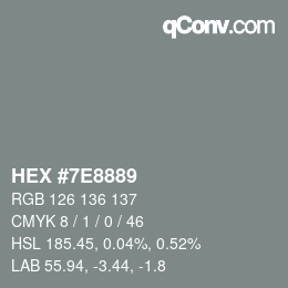 Color code: HEX #7E8889 | qconv.com