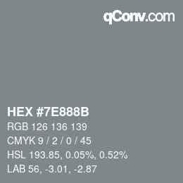 Color code: HEX #7E888B | qconv.com