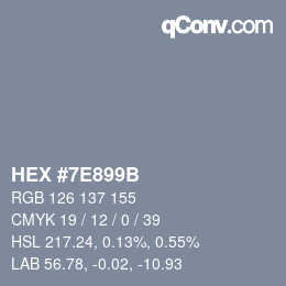 Color code: HEX #7E899B | qconv.com