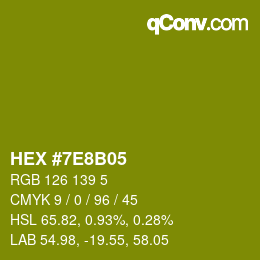 Color code: HEX #7E8B05 | qconv.com