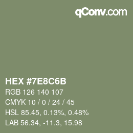 Código de color: HEX #7E8C6B | qconv.com