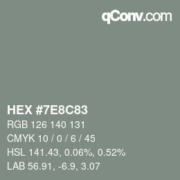 Farbcode: HEX #7E8C83 | qconv.com