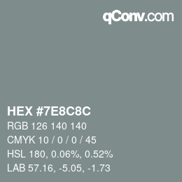 Farbcode: HEX #7E8C8C | qconv.com