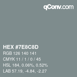 Color code: HEX #7E8C8D | qconv.com