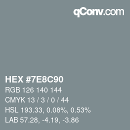 颜色代码: HEX #7E8C90 | qconv.com