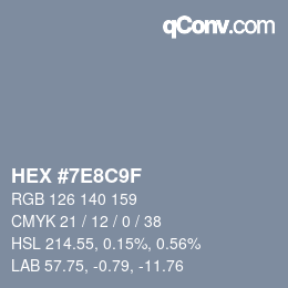 Color code: HEX #7E8C9F | qconv.com