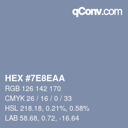 Color code: HEX #7E8EAA | qconv.com
