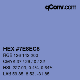 Color code: HEX #7E8EC8 | qconv.com