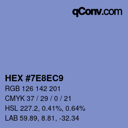 カラーコード: HEX #7E8EC9 | qconv.com
