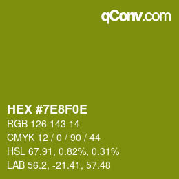 Color code: HEX #7E8F0E | qconv.com