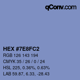 Color code: HEX #7E8FC2 | qconv.com