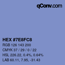 Color code: HEX #7E8FC8 | qconv.com