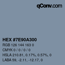 颜色代码: HEX #7E90A300 | qconv.com