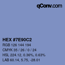 Color code: HEX #7E90C2 | qconv.com