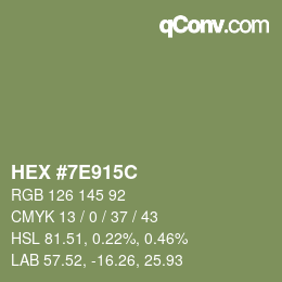 Color code: HEX #7E915C | qconv.com