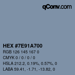 Color code: HEX #7E91A700 | qconv.com