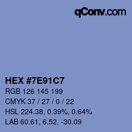 Color code: HEX #7E91C7 | qconv.com