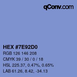 Color code: HEX #7E92D0 | qconv.com