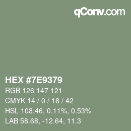 Color code: HEX #7E9379 | qconv.com