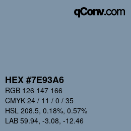 Color code: HEX #7E93A6 | qconv.com