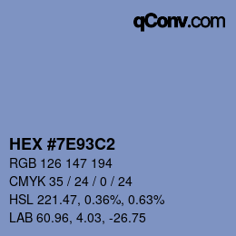 Color code: HEX #7E93C2 | qconv.com