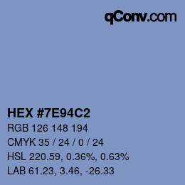 Color code: HEX #7E94C2 | qconv.com