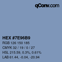 Color code: HEX #7E96B9 | qconv.com