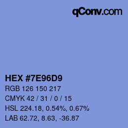 Color code: HEX #7E96D9 | qconv.com