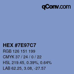 Color code: HEX #7E97C7 | qconv.com