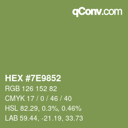 Color code: HEX #7E9852 | qconv.com